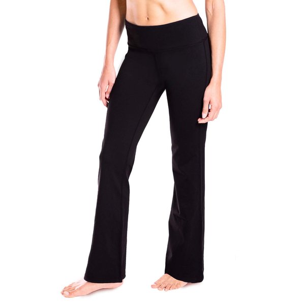 Yogipace,Petite Women's Bootcut Yoga Pants Long Workout Pant,27",Black,Size XXL