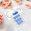 Blue Press on Nails Extra Short Fake Nails Square Petite Solid Color Acrylic Nails Baby Blue Short False Nails with Designs Light Blue Reusable Artificial Stick on Nails for Women Girls DIY Manicure