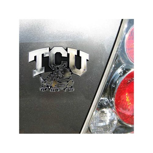 FANMATS 60378 TCU Horned Frogs Molded Chrome Plastic Emblem