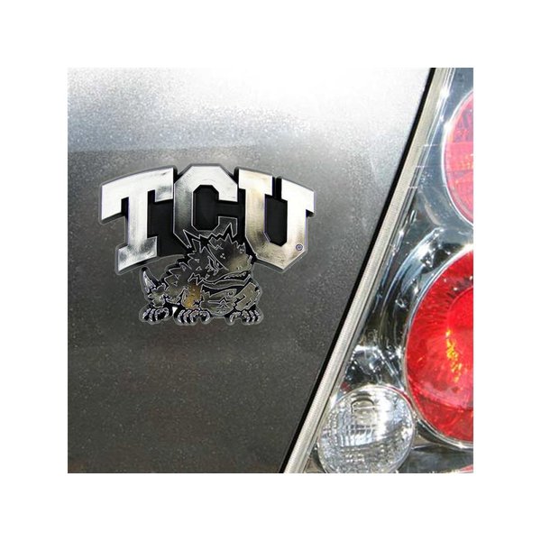 FANMATS 60378 TCU Horned Frogs Molded Chrome Plastic Emblem