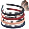 Yusier 4 PCS Fashion Color Hair Band Teeth Comb Hair Hoop Non-slip Headbands Resin Headbands Women Hair Accessories (Solid color - 01)
