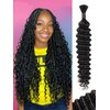 Luxvogue Human Braiding Hair 100g 16 Inch Deep Water Wave Bulk Human Hair for Braiding No Weft 10A Brazilian Virgin Curly Human Hair Extensions for Boho Braids