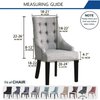 KELUINA Jacquard Waterproof Stretch Wingback Chair Cover Slipcover - Reusable Protector Cover for Dining Room Banquet Home Decor etc Machine Washable Hand Washable (Dark Grey,2PC)