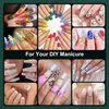Mixed Color + AB and Clear Round Rhinestones for Nails Kit, Flatback Colorful Iridescent Chameleon Glass Crystal Gem for Professional DIY Manicure with Pickup Pencil Tweezer