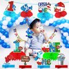 Kuxriox 10Pcs Ofishally One Birthday Decorations Honeycomb Centerpieces for Baby Boy Girl, Gone Fishing 1st Bday Theme Table Centerpieces Party Supplies, Funny One Year Old Fishing Bday Table Toppers