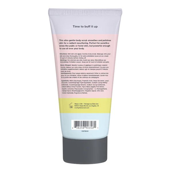 Coochy Ultra Smoothing Body Scrub | Gentle Exfoliating Body Scrub for Sensitive Skin | Removes Dead Skin Cells, Prevents Ingrowns | Paraben-free, Cruelty-free | Mango Coconut 5 oz/148 mL