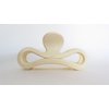 Long rounded vanilla blonde creme hair claw clip