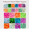24 Colors Heart Nail Glitter Sequins Holographic Hearts Chunky Glitters Flakes Confetti for Nail Art Designs, Crafts, Resin Epoxy. (Heart)