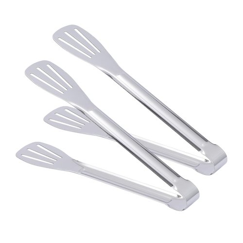 Vctitil 2pcs Stainless Steel Food Tongs, Heavy-Duty Serving Forceps for Food Frying Cooking, Salad, Barbecue, Self-Service Buffet, Easy to Use and Clean, Silver