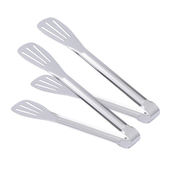 Vctitil 2pcs Stainless Steel Food Tongs, Heavy-Duty Serving Forceps for Food Frying Cooking, Salad, Barbecue, Self-Service Buffet, Easy to Use and Clean, Silver