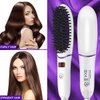 Mini Size Hair Straightener Brush for Women, Electric Anti Scald Hair Straightening Comb with LED Display, Portable Ionic Hair Brush for Travel, Five-speed Adjustment Heating Temperature, Ideal Gift