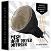ION MESH HAIR DRYER DIFFUSER SOCK For Curly & Wavy Hair, Fits MOST Standard Size Blow Dryers (Gold)