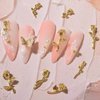 SILPECWEE 70pcs Rose Nail Charms 3D Charms for Nails Gold Silver Nail Flower Nail Jewels Nail Studs Nail Art Charms for Acrylic Nails Decoration DIY Nail Design Manicure Craft Jewelry Making