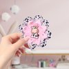 Funny Moo Cow Hair Clips Cute Cow Print Hair Clip White Pink Curly Flower Hair Pins Bowknot Grosgrain Ribbon Hair Alligator Clips Toddler Girl Hair Accessories for Baby Shower Party 2Pcs