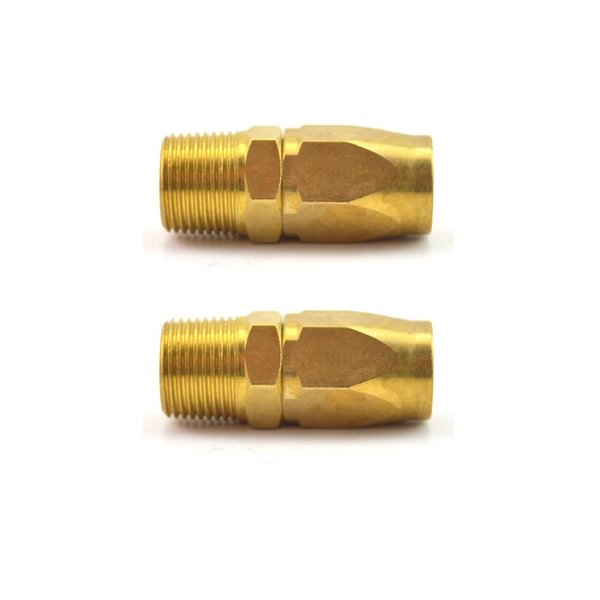 LEFITPA Replacement 2-Pack 3/8 Inch Reusable Hose-End Repair Fitting 3/8 Inch NPT Male Polyurethane Hose for Interstate Pneumatics HRPZ26-06