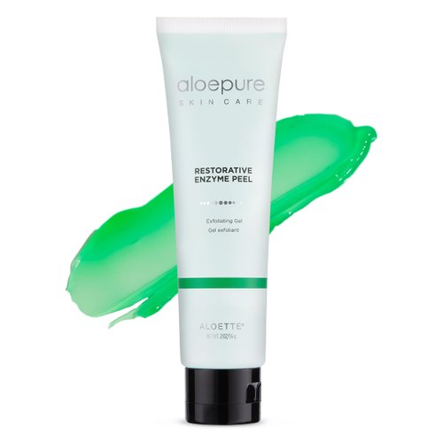 Aloette Face Peel Gel, Restorative Enzyme Peel (2 Oz) - Face Peeling Exfoliating Gel for Hydrated & Glowing Skin - Aloe Vera Facial Peel & Deep Cleansing Face Mask For All Skin Types - Cruelty-Free