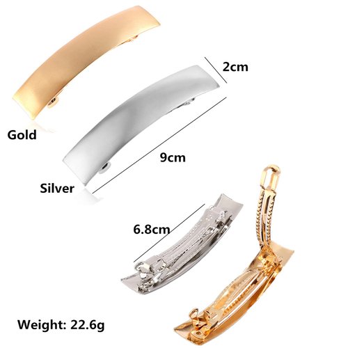 XHBTS 3 Set Silver Long and Thin Handmade Hair Clip Barrette,Metal Hair Pins French Styles Hair Barrettes Hair Clips for Women and Girls