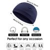 4 Pieces Men Skull Caps Soft Cotton Beanie Hats Stretchy Helmet Liner Multifunctional Headwear for Men Women (Black, Gray, Army Green, Navy Blue,Solid Style)
