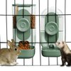 Lemtrflo Hanging Automatic Food Water Dispenser,Gravity Rabbit Feeder Water Dispenser Set,Cage Cat Water Dispenser,Food Bowl for Bunny Guinea Pig Ferret Water Dispenser (Cage Grid Spacing Over 1.2'')