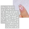 JMEOWIO 12 Sheets Spring White Flower Nail Art Stickers Decals Self-Adhesive Pegatinas Uñas Summer Butterfly Leaf Floral Nail Supplies Nail Art Design Decoration Accessories