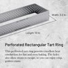 de Buyer Perforated Rectangular Tart Ring - 10” x 3.2” x 0.8” - Perfect for Baking Beautifully Crisp Tarts - Easy to Use & Clean - Made in France