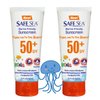 Safe Sea SPF50+ Kids Sunscreen | Travel Size 3.4 oz. | For sensitive skin | anti-jellyfish and Sea Lice sting protective lotion | Coral reef safe sunscreen (3.4 oz. tube 2 pack)