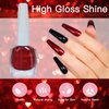 COSMOO 12ml Wine Red Nail Polish, Burgundy Red Quick Dry Nail Lacquer, Super Lustrous Nail Enamel Polish, Dark Red Iridescent Ultrachrome Nail Art Varnish