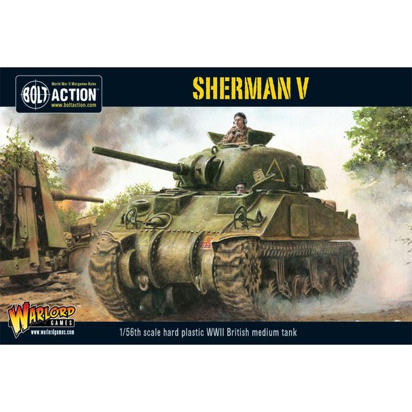 Warlord Bolt Action Sherman V Tank 1:56 Tabletop Miniatures - Plastic Paintable Miniature WWII Soldiers Set, Unpainted Table Top 28mm Military Minifigures for Adults - Gaming Figurines Pack