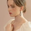Black Waterdrop Geometric Drop Dangle Earrings for Women Girls Stainless Steel Teardrop Dangle Earrings Trendy Jewelry Gifts