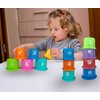 Ella Dream 17 PCs Multicolor Nesting and Stacking Cups Set, Baby Bathtub Toys, Early Learning Educational Toys for Infants, Toddlers, Stacking Cups with The Numbers, Shapes, Fruits, Animals Patten