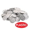Beistle 100 Piece Silver Embossed Plastic Coins for Western Casino and Pirate Theme Treasure Chest Party Favors, 1.5"