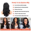 KBG Glueless Wigs Human Hair Pre Plucked Pre Cut Ready To Go Wig 5x5 HD Lace Closure Wigs Human Hair 180 Density Body Wave Lace Front Wigs for Women (Natural Black Color, 22 Inch)