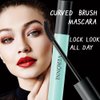 Black Waterproof Mascara No Clump Volumizing Eyelash Smudge Proof Mascara Black Curved 4D Silk Fiber Brush Natural Extension Lash Mascara (Curved Fiber Brush)