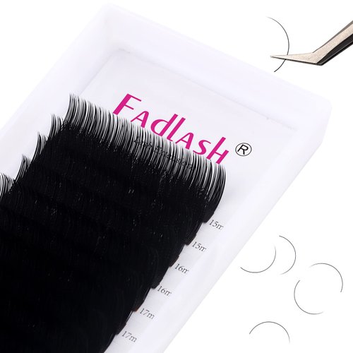 Lash Extension J Curl 15-20mm FADLASH Eyelash Extensions Mixed Tray Lashes 0.15 Faux Mink Single Classic Lash Extensions Supplies (0.15-J, 15-20mm Mix)