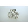 Small infinity bow pearl crystal silver metal hair claw clip bridal clip