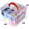 QCZKB 188 Embroidery Floss Set Including Cross Stitch Threads Friendship Bracelet String with 2-Tier Transparent Box, Floss Bobbins and Cross Stitch Kits, Cotton