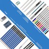 HOTCOLOR Drawing Pencils 38pcs Art Supplies Sketching Pencil Set with Graphite Pencils,Watercolor Pencils with Brushes,Charcoal Pencils for Artists Kids Beginners