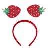 Pejlnd Glitter Strawberry Headband - Cute Red Hair Hoop, Hawaiian Party Hair Band Boppers, Summer Hair Accessories for Women Girls Gifts