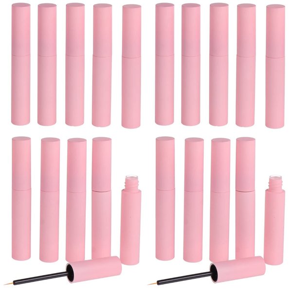 LALAFINA 20 Pcs Empty Eyeliner Tube 10ml Refillable Eyelash Growth Liquid Bottle Plastic Liquid Storage Holder Lips Cosmetic Bottle Travel DIY Makeup Tool