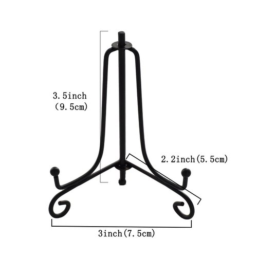 Artliving 3.5 Inch Black Mini Iron Stand Cookie Holder Display Stand Place Card Holder Display Easels at Weddings, Birthday Party (4 pack)