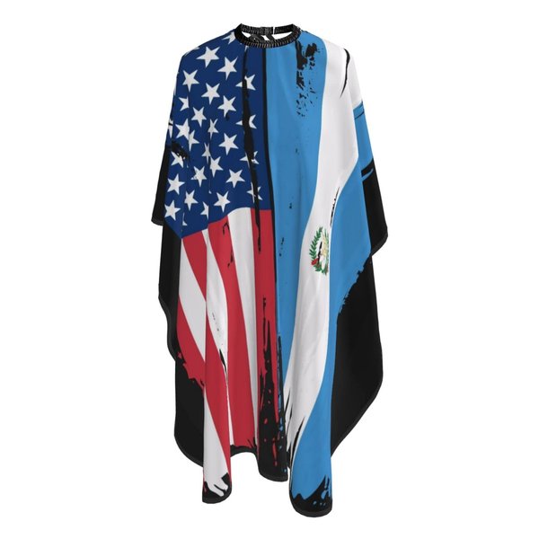 Usa Guatemala Flag Salon Barber Cape - Professional Hairdressing Waterproof Hair Cutting Cape With Adjustable Snap Closure-Haircut Apron For Hair Stylist And Home Use-55''X66''
