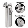 Cobber Torch Butane Lighter,Refillable and Windproof Lighter Double Jet Flame Butane Lighter for Men Gift Ideas(Silver)