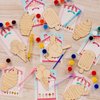 Ice Cream Party Favors - 12 PCS Ice Cream Craft Kits Party Supplies - Ice Cream Wooden Painting Kit for Kids with Bubble Wand - Popsicles Pinata Birthday Goodie Bags Gifts Prizes Girls Boys