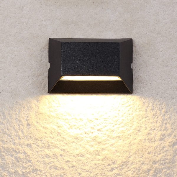 LUMINTURS 6W LED Outdoor/Indoor External Wall Sconces Light Waterproof Fixture Door Gate Step Stair Surface Mount Lamp Black Warm White