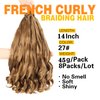 Ayana 14 Inch French Curly Braiding Hair 8 Packs Bouncy Loose Wavy Crochet Hair For Black Women Pre Stretched French Curl Braiding Hair Synthetic Hair Extensions(14 Inch (Pack Of 8), 27#)
