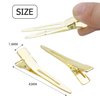 Single Prong Pins,100pcs 4.5cm Single Prong Clips Gold Curl Pins Duckbill Section Clips for Hair Extensions Styling Crafting