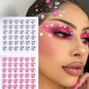 436 Pieces Heart Rhinestone Sticker Gems for Valentine Face Eye Body Makeup, 3D Self-Adhesive Acrylic Crystal Heart Hair Jewels Stickers for Wedding Valentine's Day Decor DIY Craft Decoration Acc