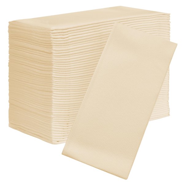AH AMERICAN HOMESTEAD Paper Napkins - Disposable Ivory Linen-Like Dinner/Wedding Napkins 50 Count - Entertaining Party Essentials - Restaurant Quality Colored Table Napkins 15.75"x15.75" (Ivory)