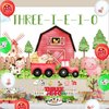 kreat4joy Farm Animal 3rd Birthday Decorations, Three i e i o Farm Party Decorations Backdrop Cake Topper Happy Birthday Banner, Farm Animal Balloons Cupcake Toppers for 3rd Kids Barnyard Farm Party