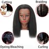 Smarzino Real 100% Human Hair Mannequin Head with Stand for Hairdresser Practice Braiding Styling Manikin Cosmetology Doll Training Head